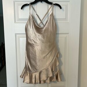 Selfie Leslie Silk Ruffle Mini Dress/Romper